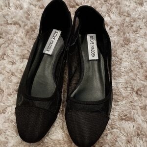 Steve Madden Blair Mesh Cap Toe Flats Black